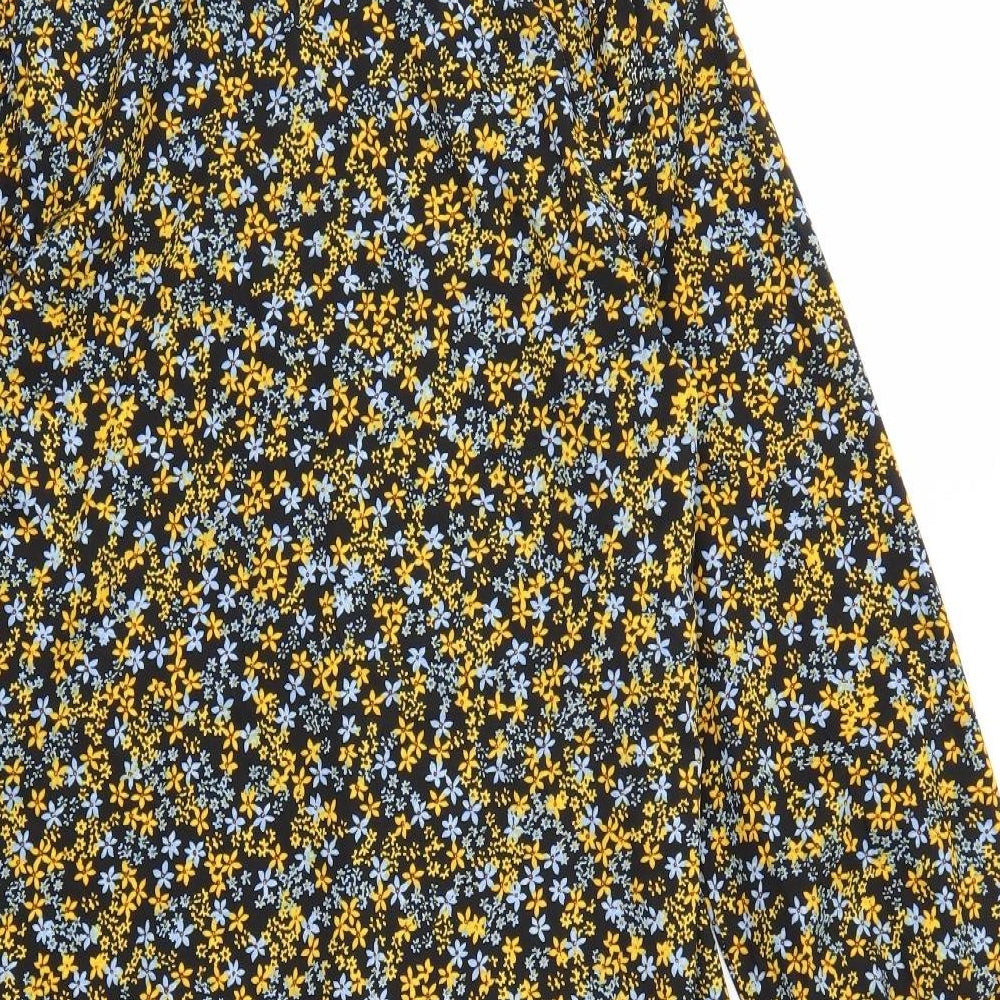 New Look Womens Yellow Floral  Fit & Flare  Size 10