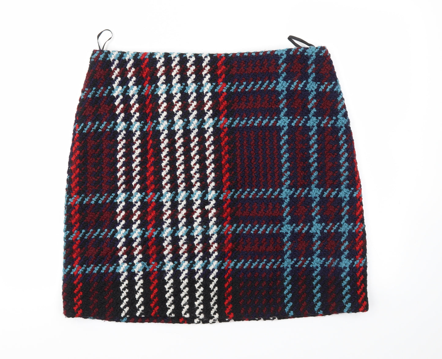 M&S Womens Red Check  A-Line Skirt Size 18