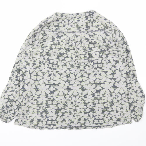 White Stuff Womens Grey Floral  Basic T-Shirt Size 16