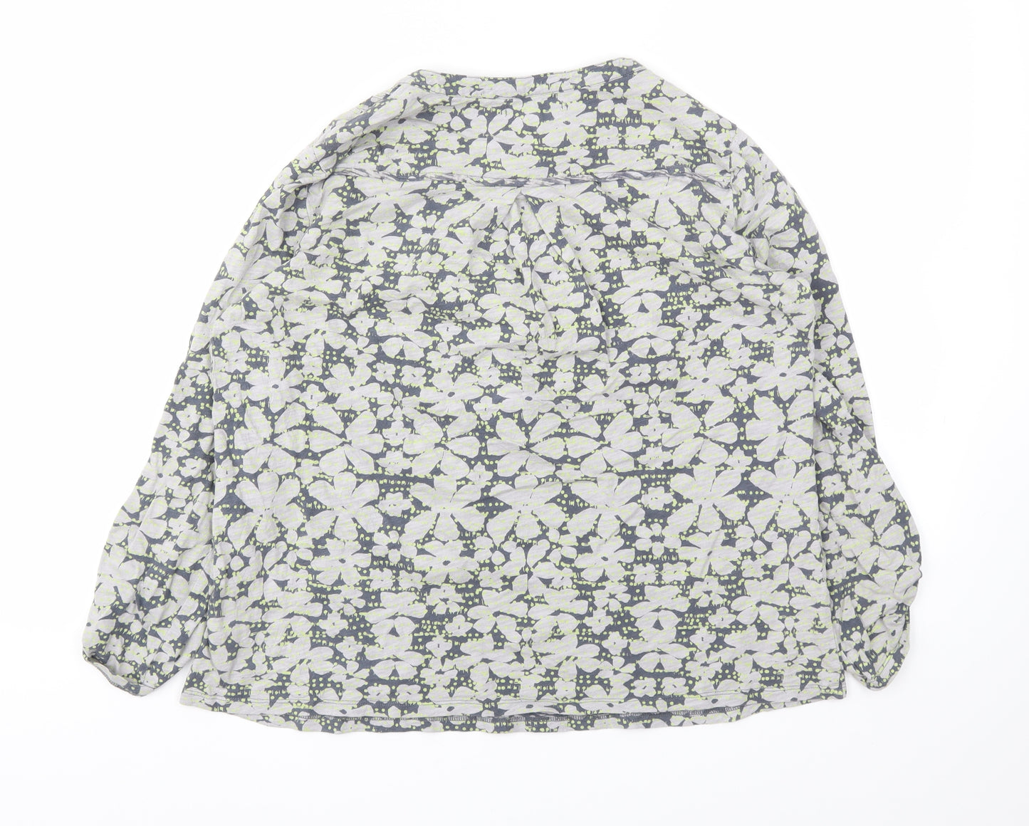 White Stuff Womens Grey Floral  Basic T-Shirt Size 16
