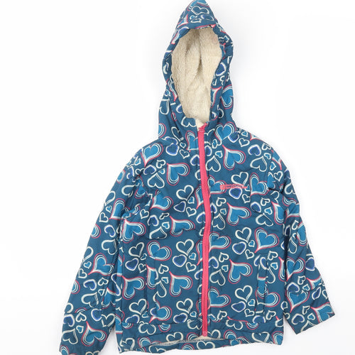 mounting Wearhouse Girls Blue Floral  Basic Jacket Coat Size 7-8 Years
