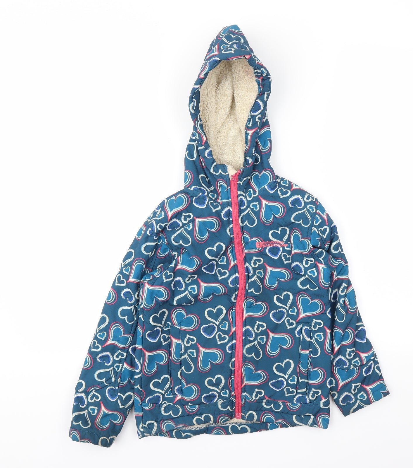 mounting Wearhouse Girls Blue Floral  Basic Jacket Coat Size 7-8 Years