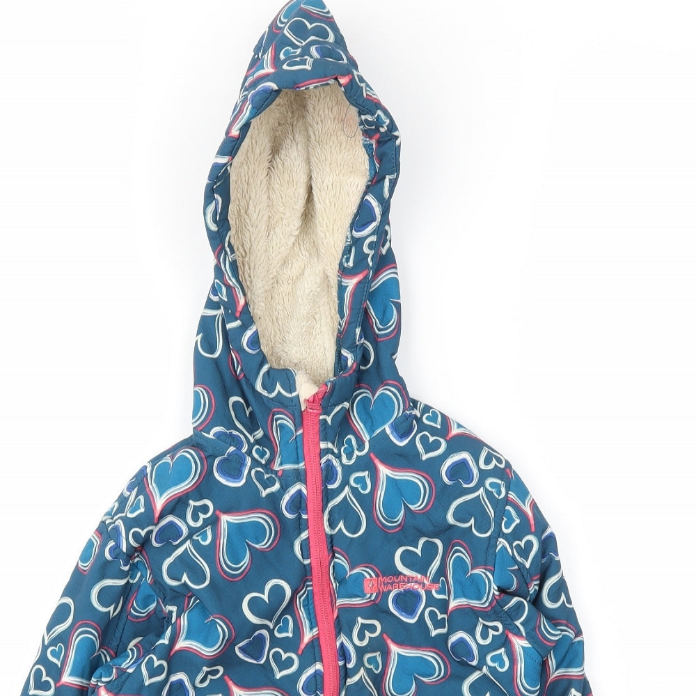 mounting Wearhouse Girls Blue Floral  Basic Jacket Coat Size 7-8 Years