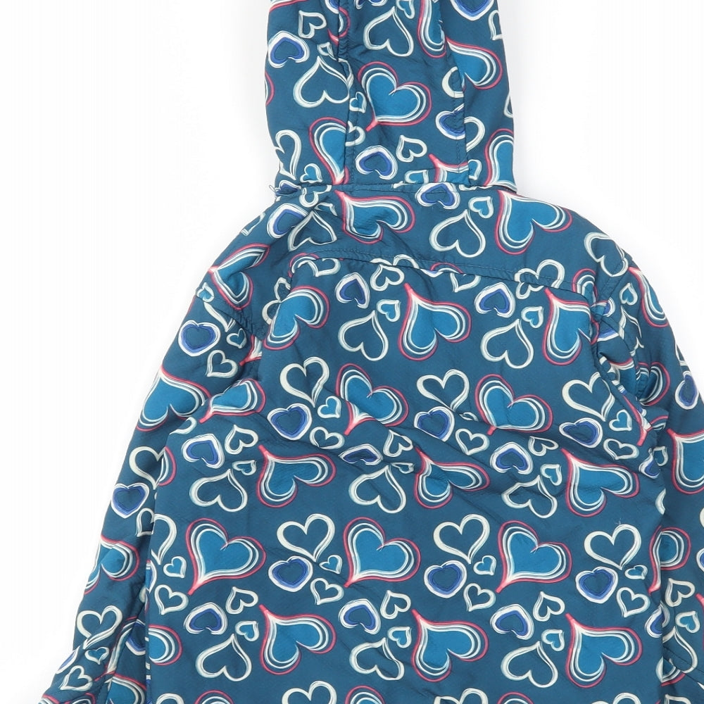 mounting Wearhouse Girls Blue Floral  Basic Jacket Coat Size 7-8 Years