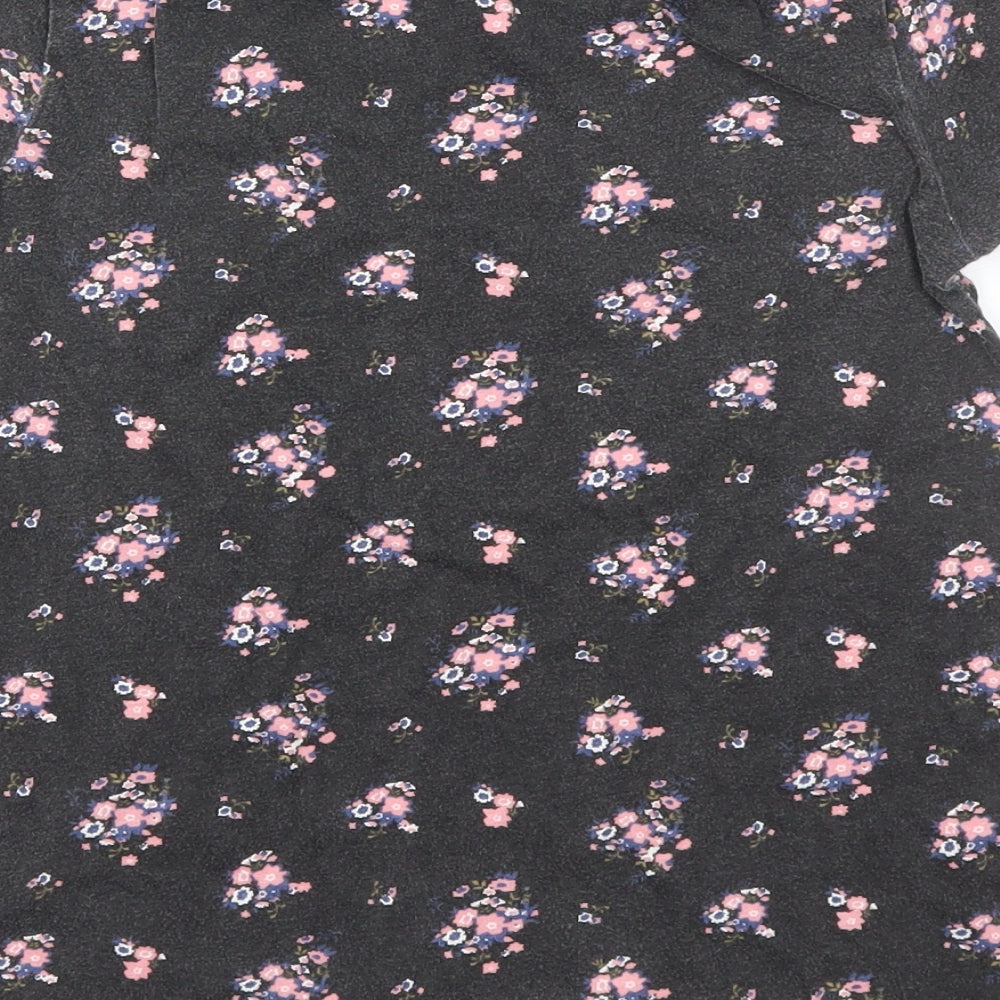 YD Girls Grey Floral  Basic T-Shirt Size 11-12 Years