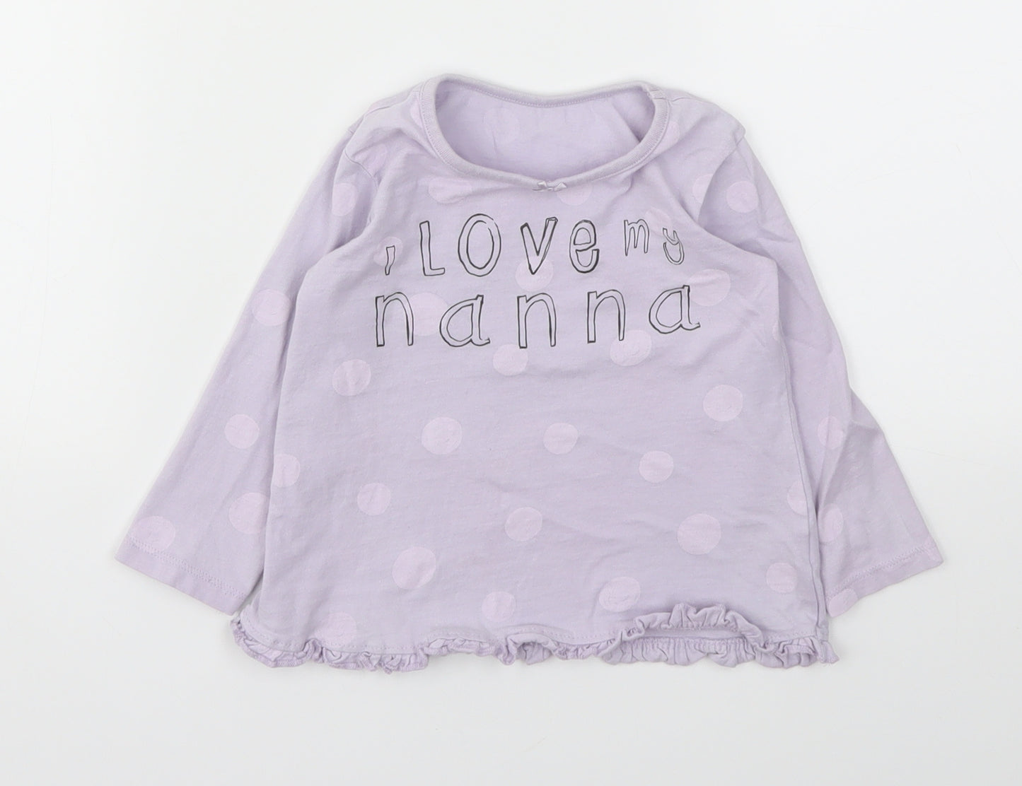 George Girls Purple   Basic T-Shirt Size 12-18 Months