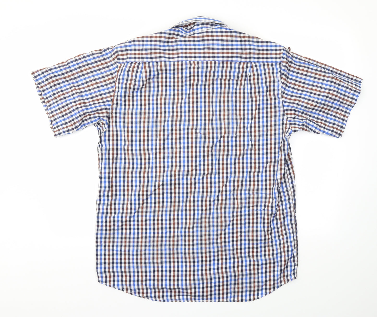 VANTINI Mens Blue Check   T-Shirt Size XL