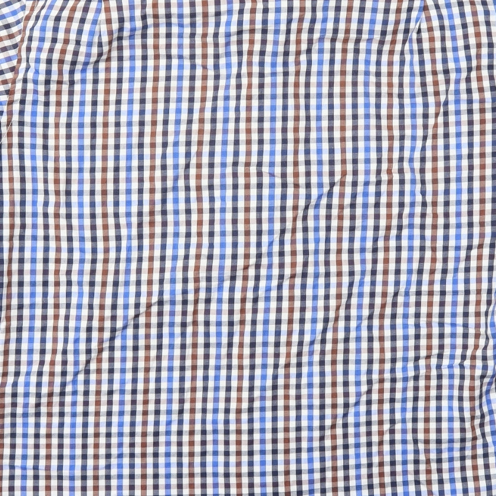 VANTINI Mens Blue Check   T-Shirt Size XL