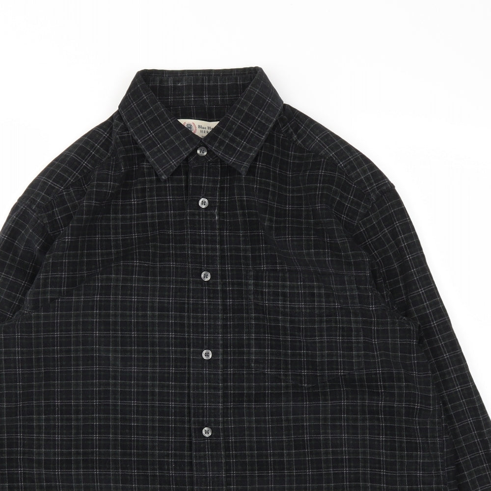 Blue Harbour Mens Black Check   T-Shirt Size M