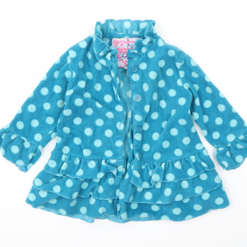 Weatherproof Girls Blue Polka Dot  Basic Jacket Jacket Size 18 Months