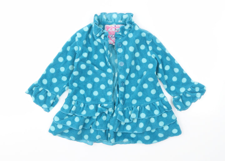 Weatherproof Girls Blue Polka Dot Basic Jacket Jacket Size 18 Months