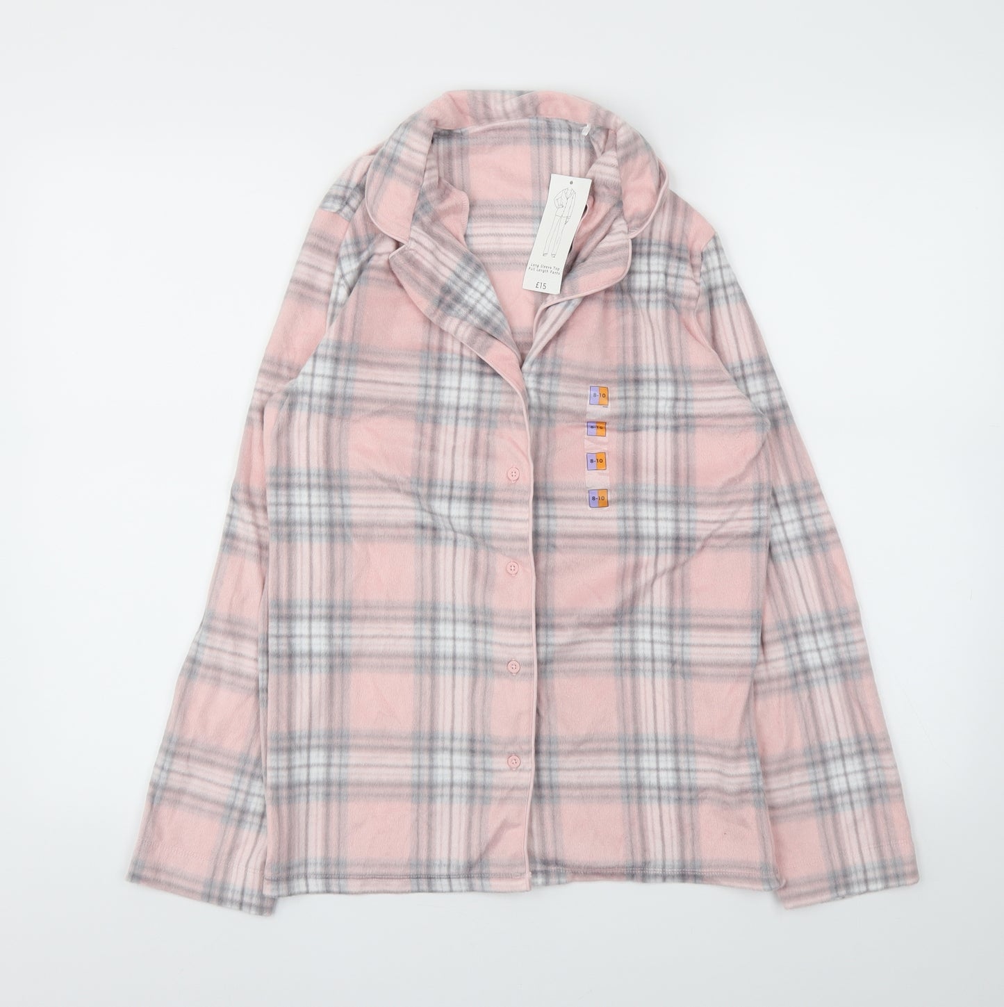 Preworn Womens Pink Check  Top Pyjama Top Size 8