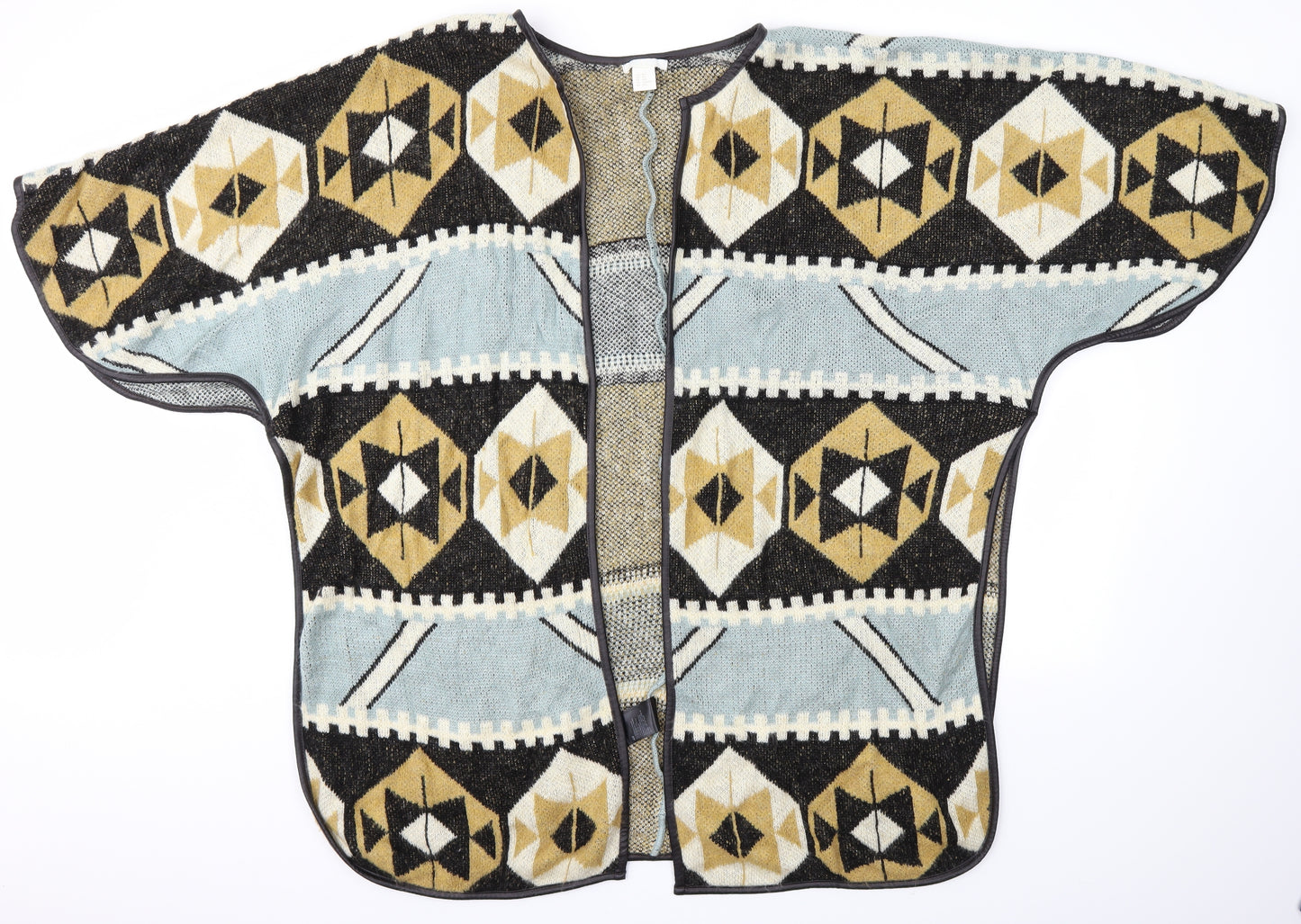 H&M Womens Brown Argyle/Diamond  Cardigan Jumper Size M