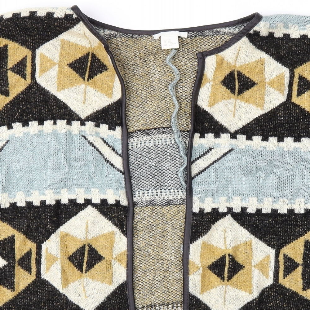 H&M Womens Brown Argyle/Diamond  Cardigan Jumper Size M