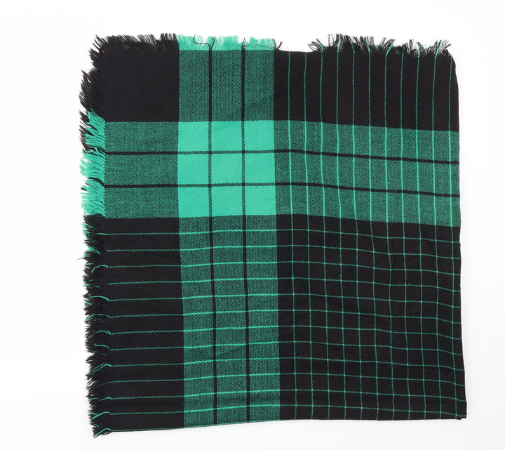 Preworn Unisex Green Check   Scarf