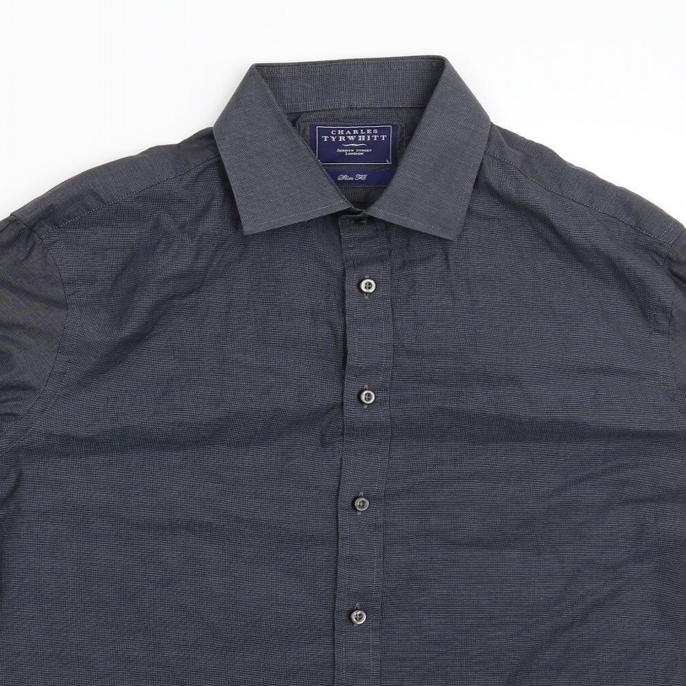 Charles Tyrwhitt Mens Grey    Dress Shirt Size L
