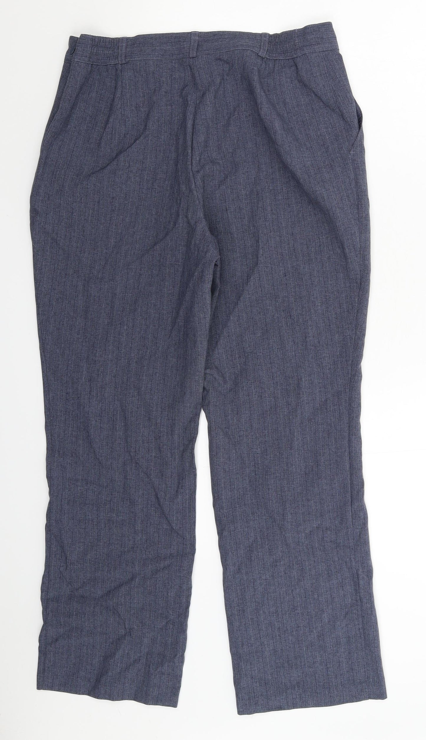 Marks and Spencer Womens Blue Striped  Dress Pants Trousers Size 12 L29 in
