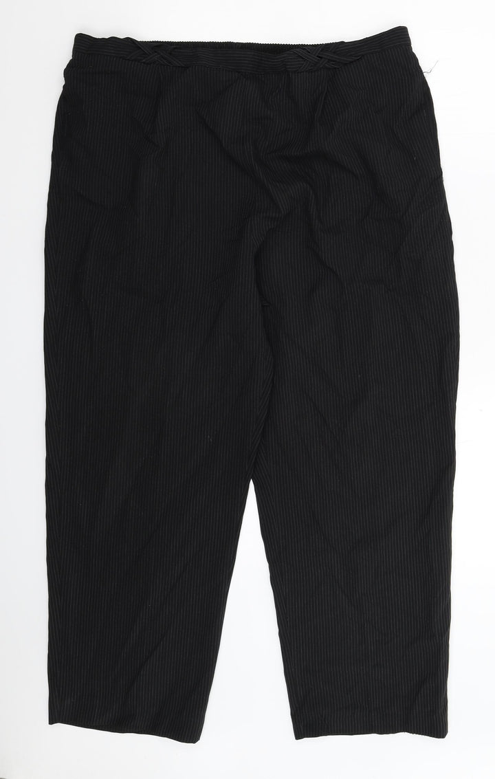 BM Womens Black Striped Dress Pants Trousers Size 20 L28 in