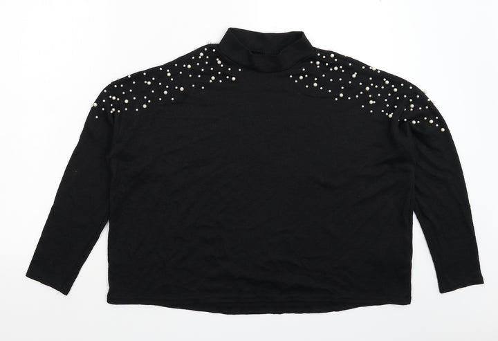 Divided Womens Black  Knit Pullover Jumper Size L  - Oversized