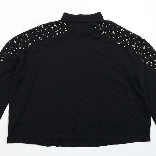 Divided Womens Black  Knit Pullover Jumper Size L  - Oversized