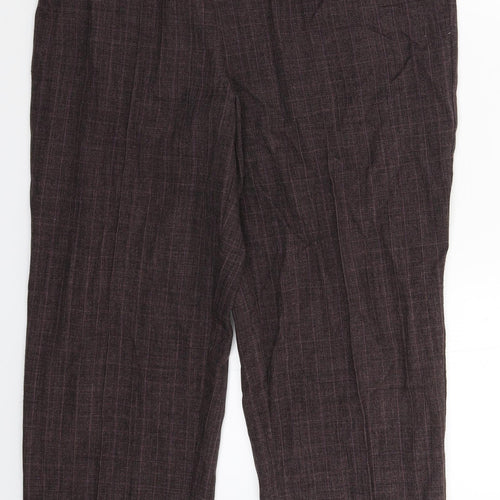 BM Womens Grey Check  Trousers  Size 16 L29 in