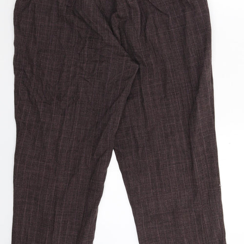 BM Womens Grey Check  Trousers  Size 16 L29 in