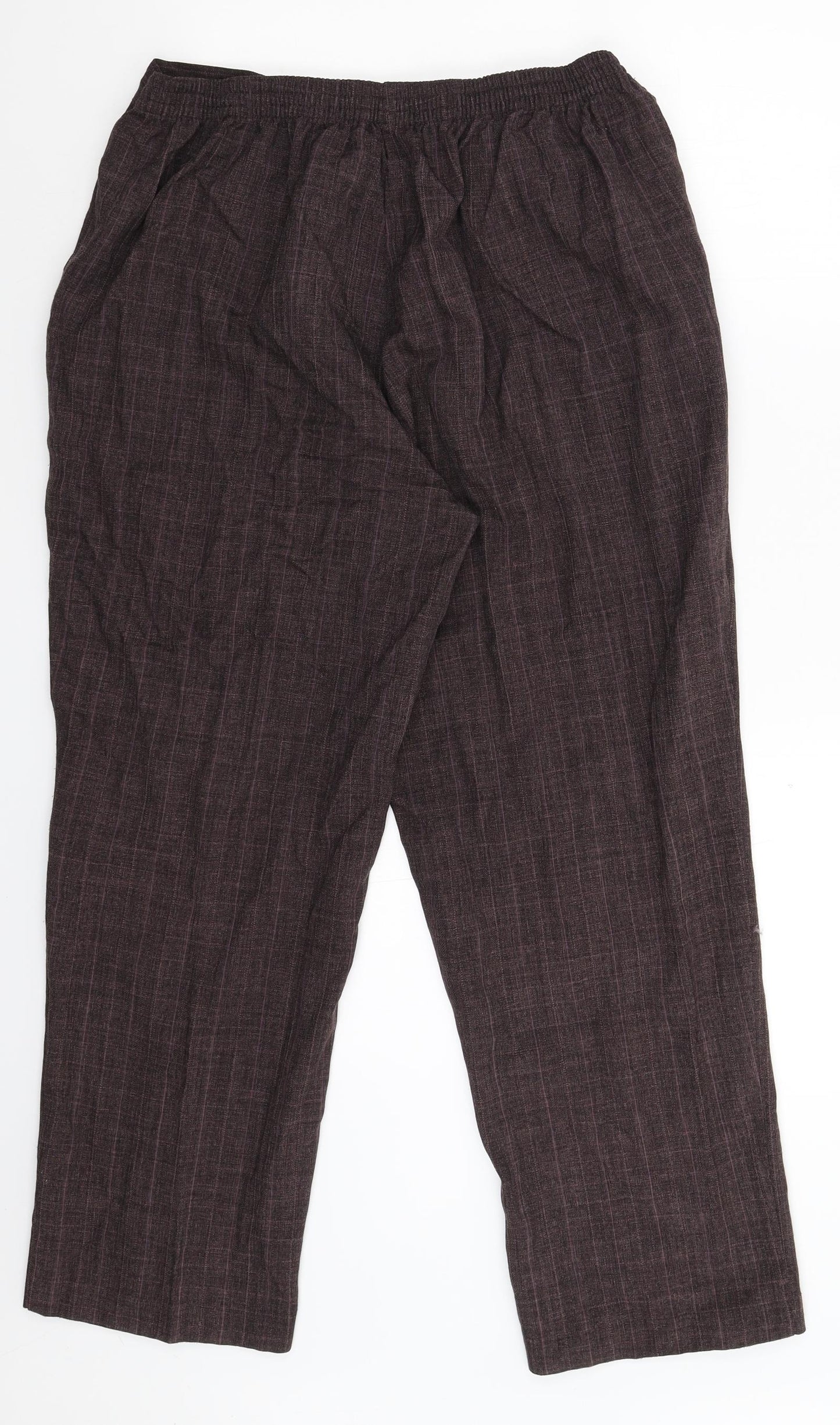 BM Womens Grey Check  Trousers  Size 16 L29 in
