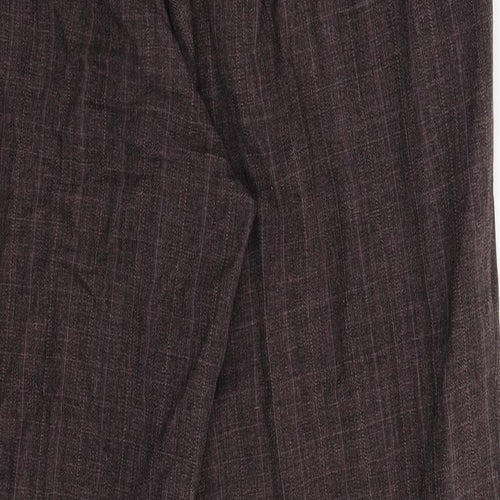 BM Womens Grey Check  Trousers  Size 16 L29 in