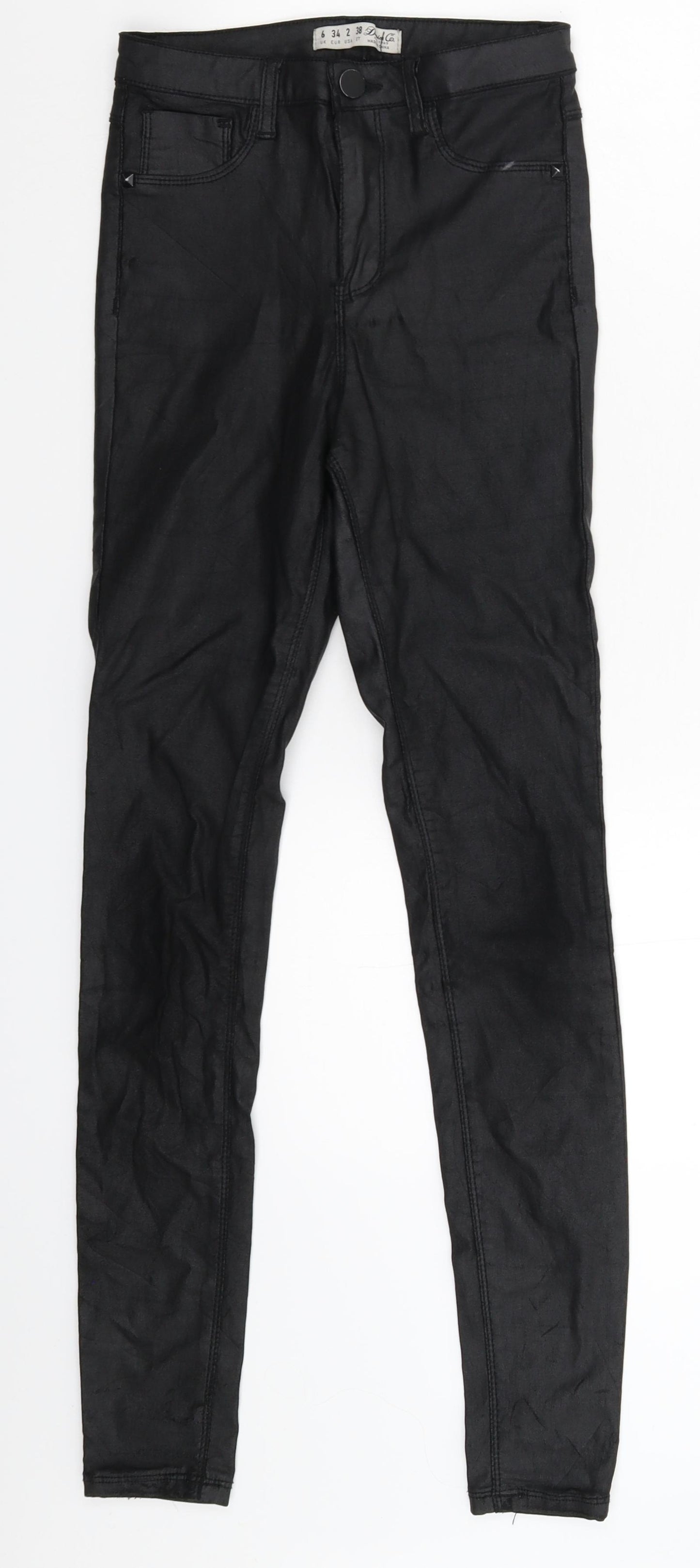 Denim & Co. Womens Black   Jegging Leggings Size 6 L27 in