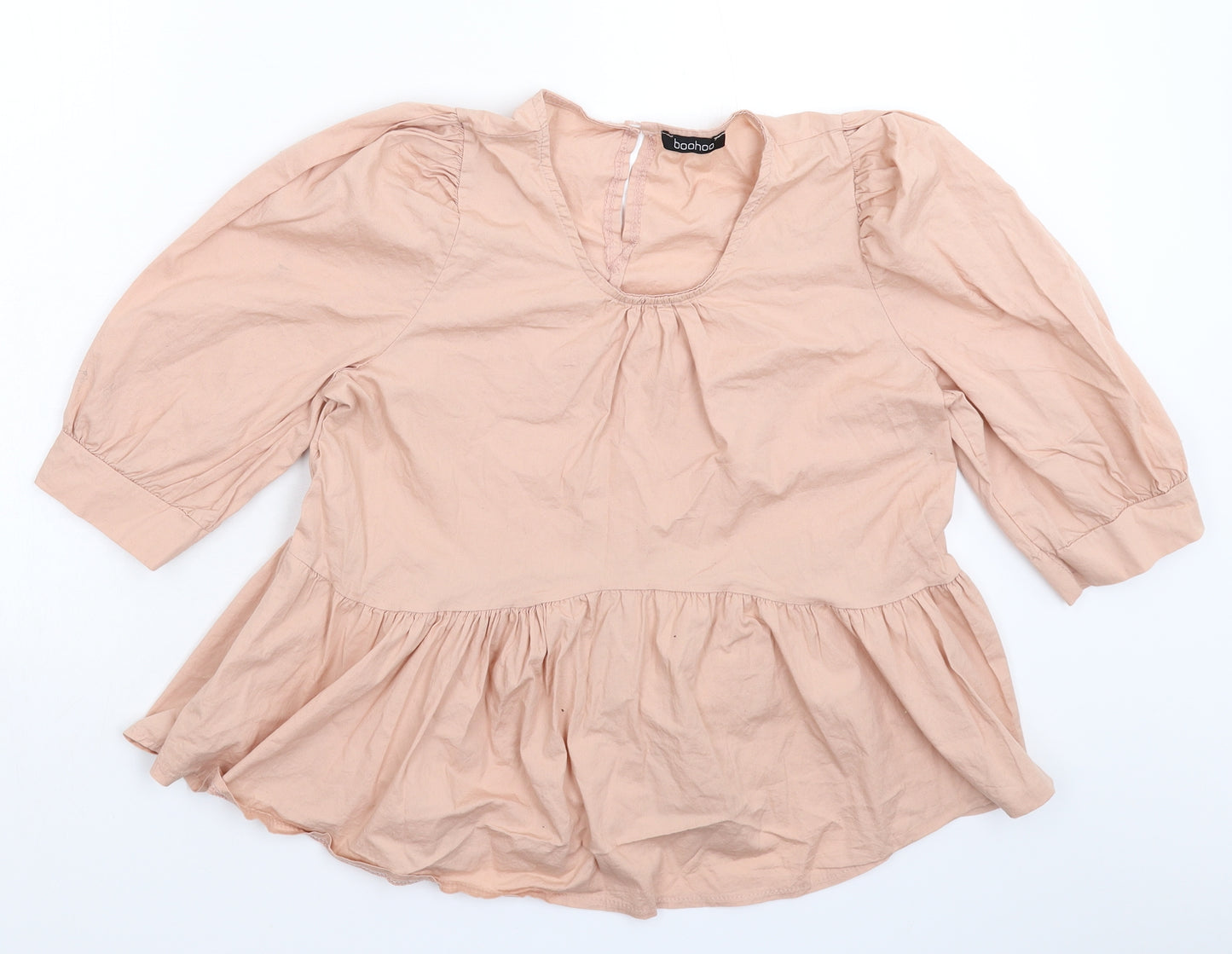 Boohoo Womens Beige   Basic Blouse Size 12