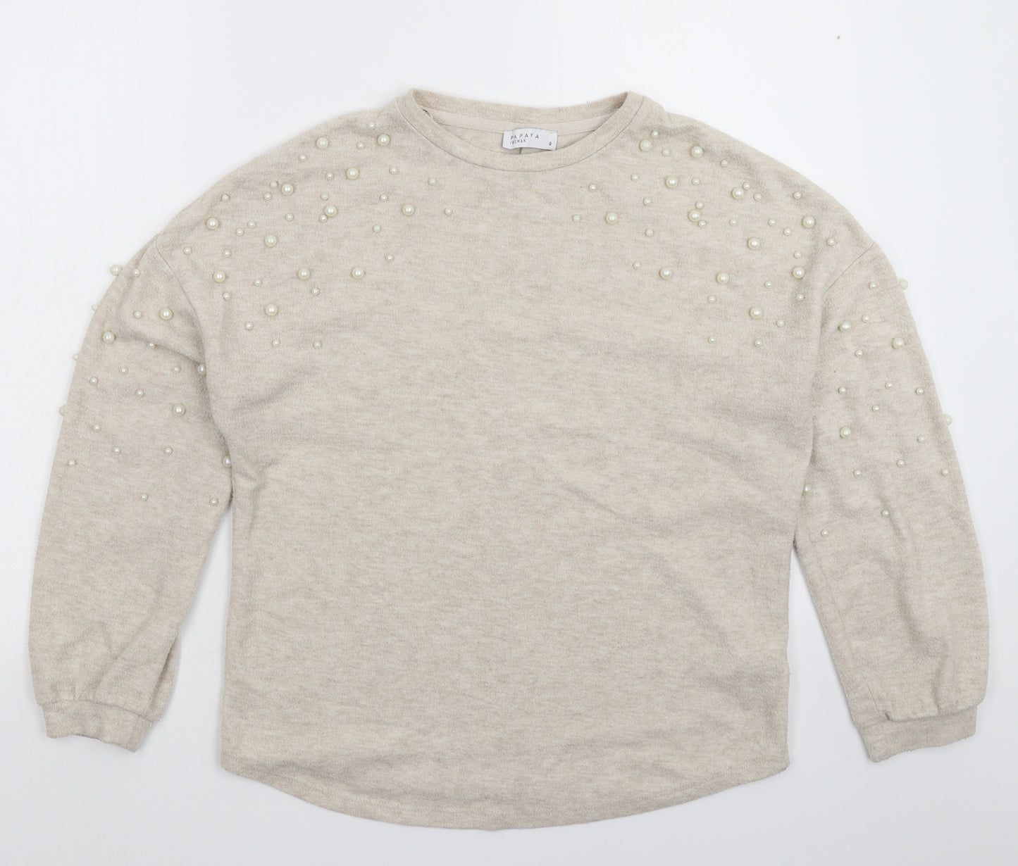 Papaya Womens Grey  Knit Pullover Jumper Size 8