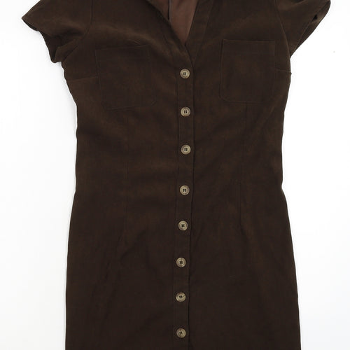 Festa Womens Brown   Shirt Dress  Size 10