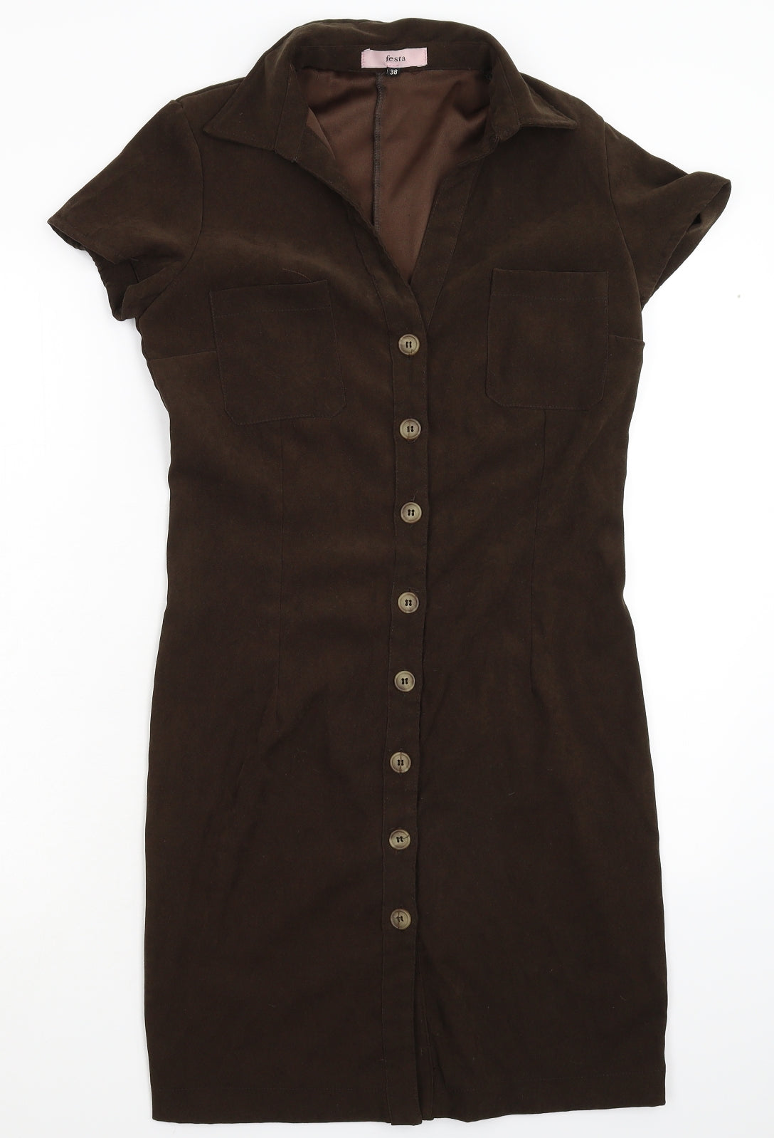 Festa Womens Brown   Shirt Dress  Size 10