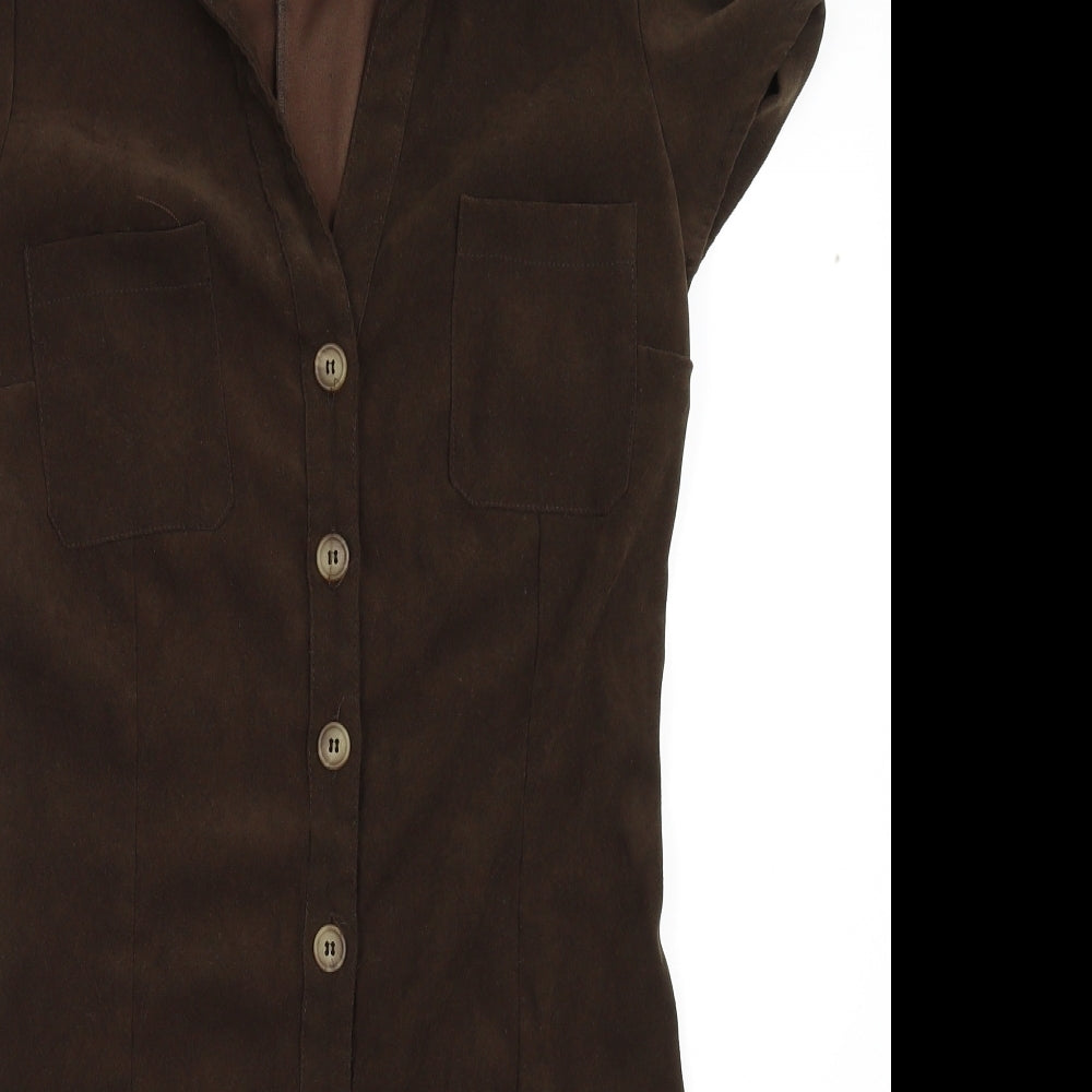 Festa Womens Brown   Shirt Dress  Size 10