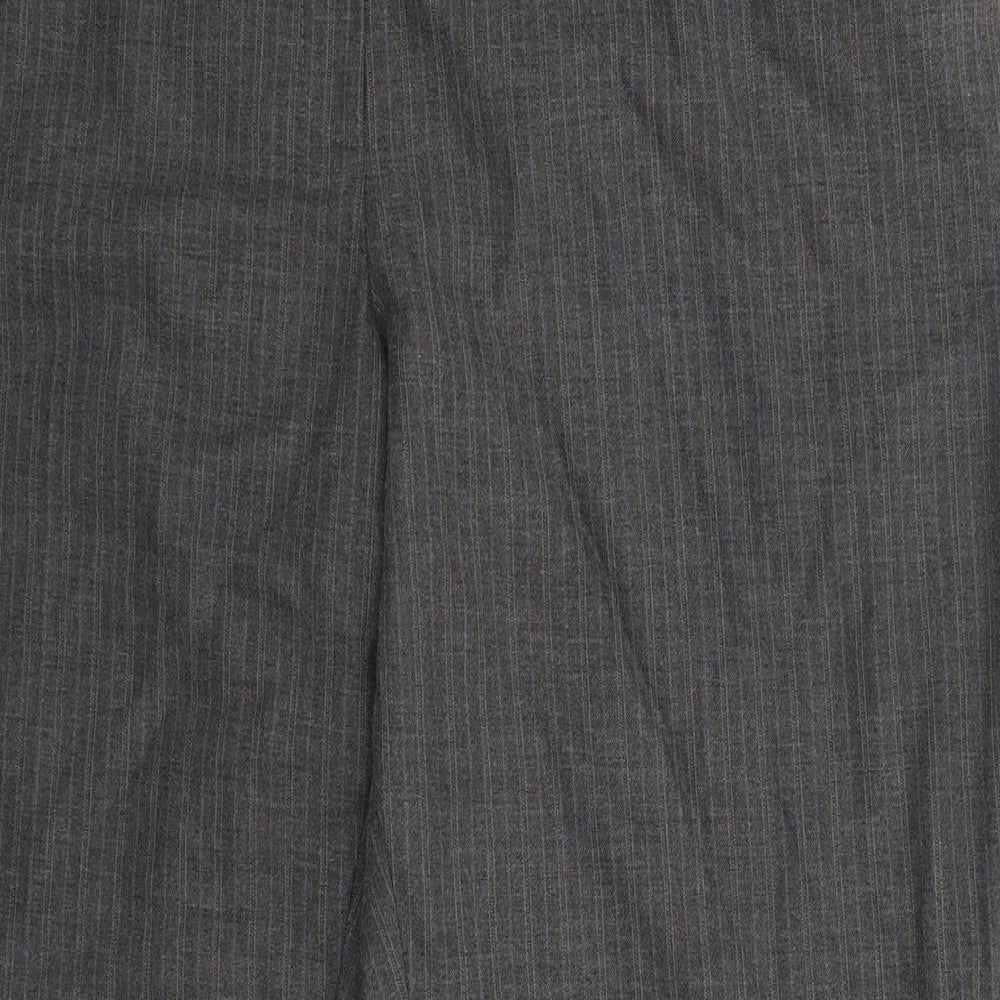 F&F Womens Grey Striped  Dress Pants Trousers Size 16 L31 in