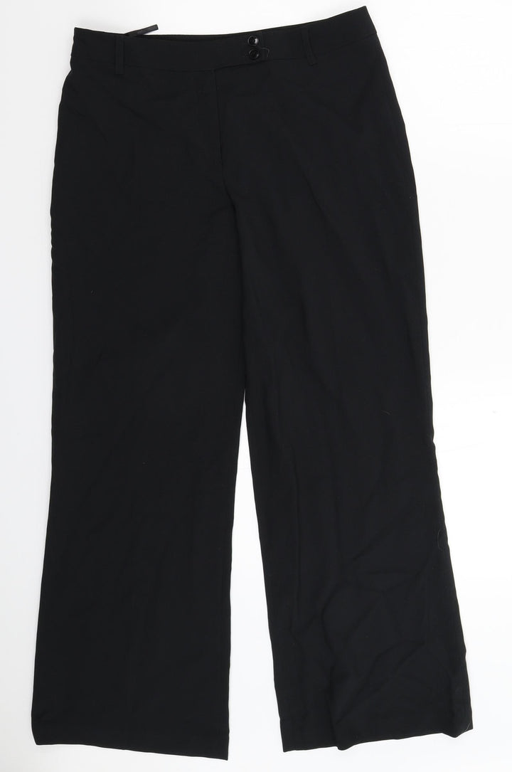 E-vie Womens Black Trousers Size 12 L30 in
