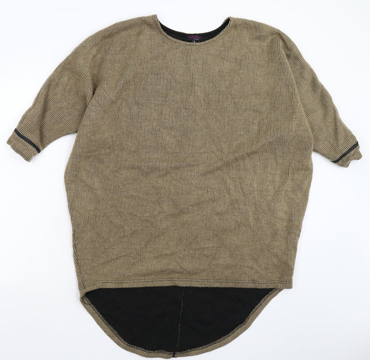 Stella Morgan Womens Beige Striped Knit Pullover Jumper Size 8  - Oversized