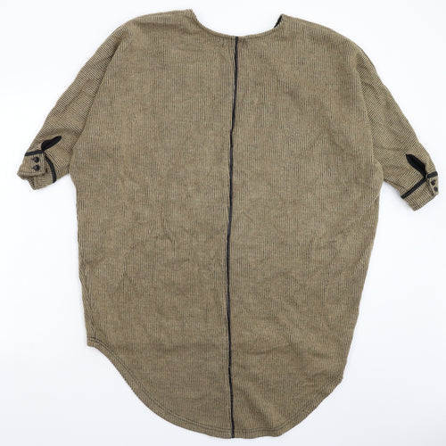 Stella Morgan Womens Beige Striped Knit Pullover Jumper Size 8  - Oversized