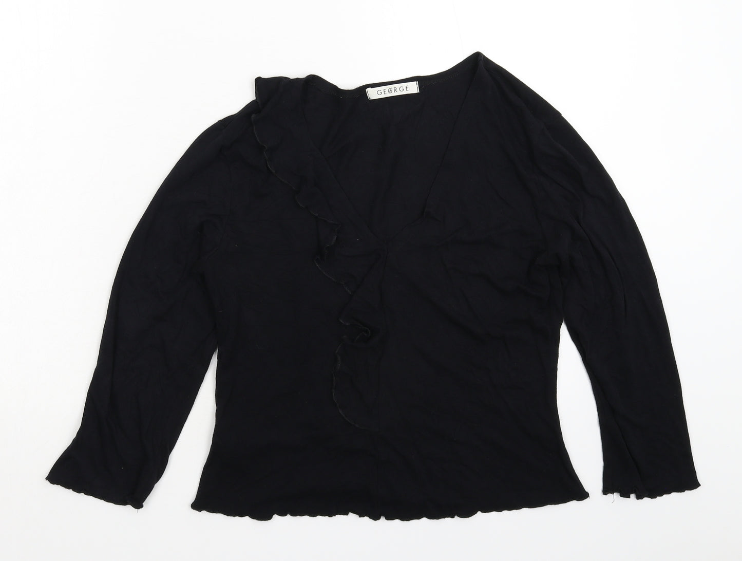 George Womens Black   Basic T-Shirt Size 14