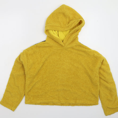 New Look Girls Yellow  Fleece Pullover Hoodie Size 14-15 Years