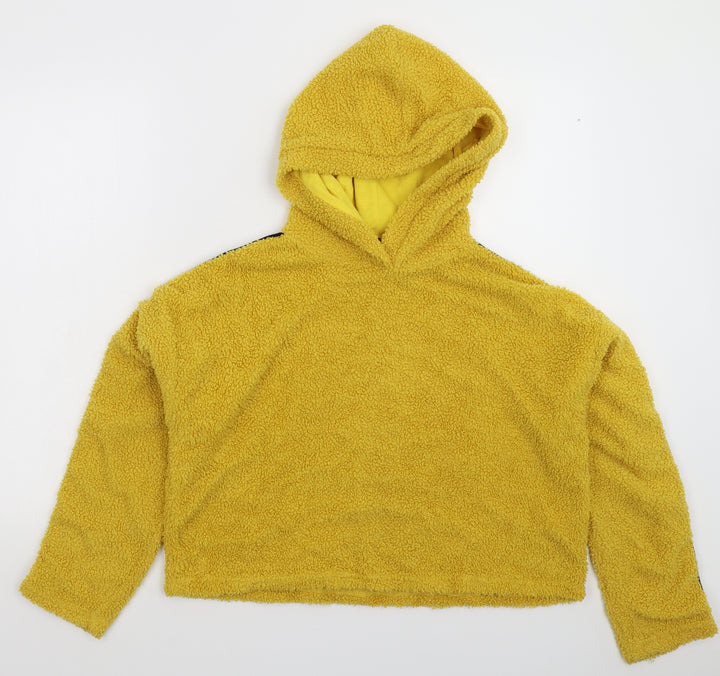 New Look Girls Yellow  Fleece Pullover Hoodie Size 14-15 Years