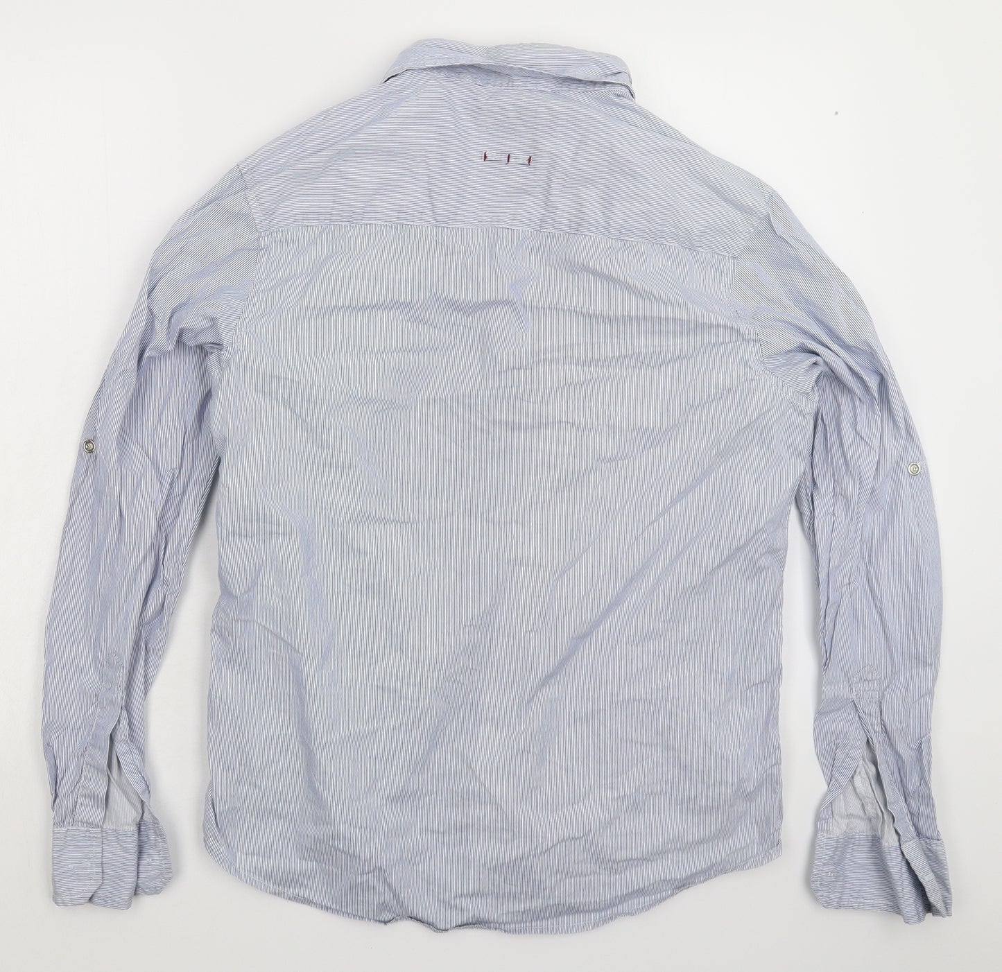 Numero Uno Womens Blue Striped  Basic Button-Up Size L