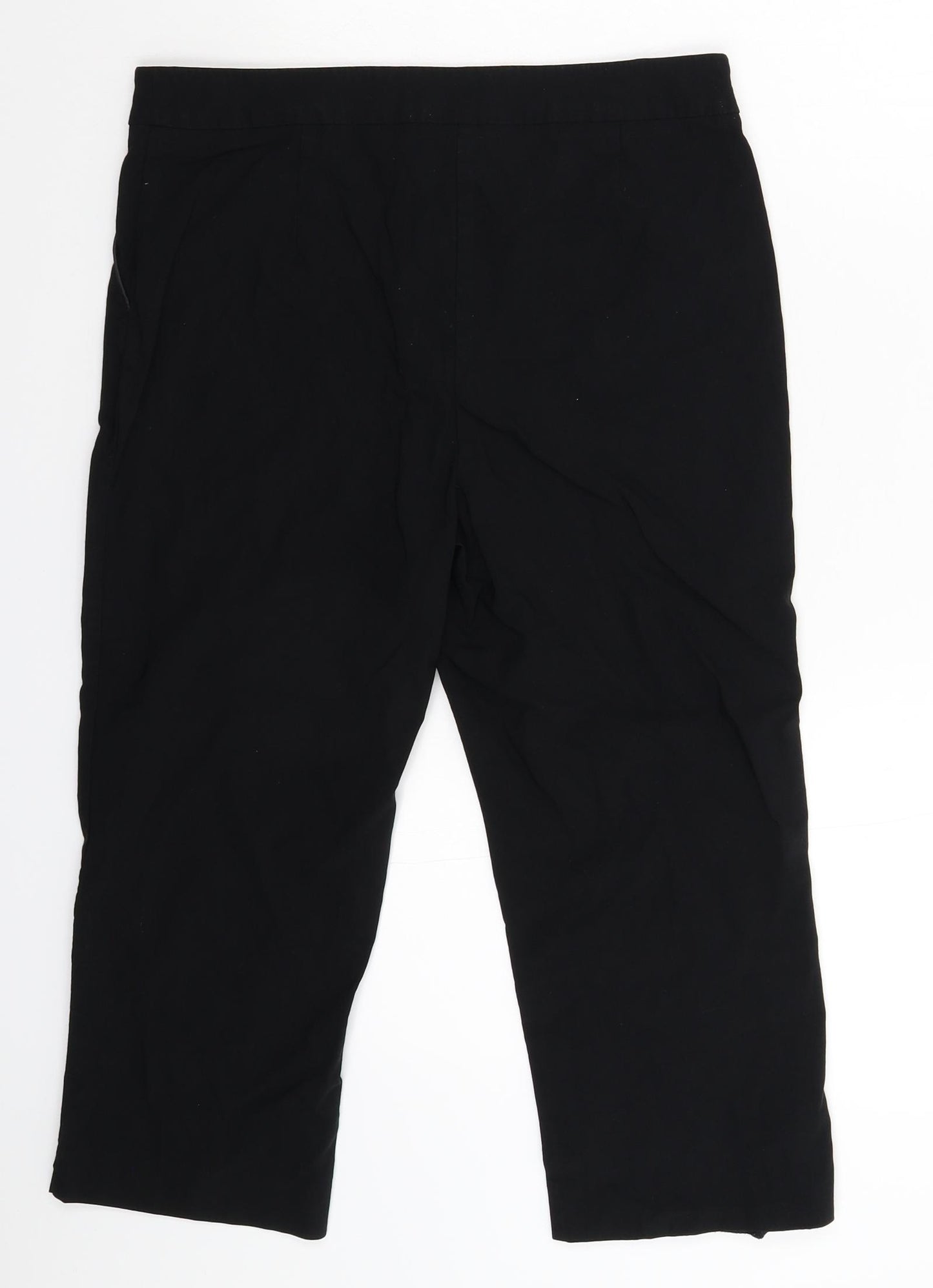 Papaya Womens Black   Cropped Trousers Size 14 L20 in