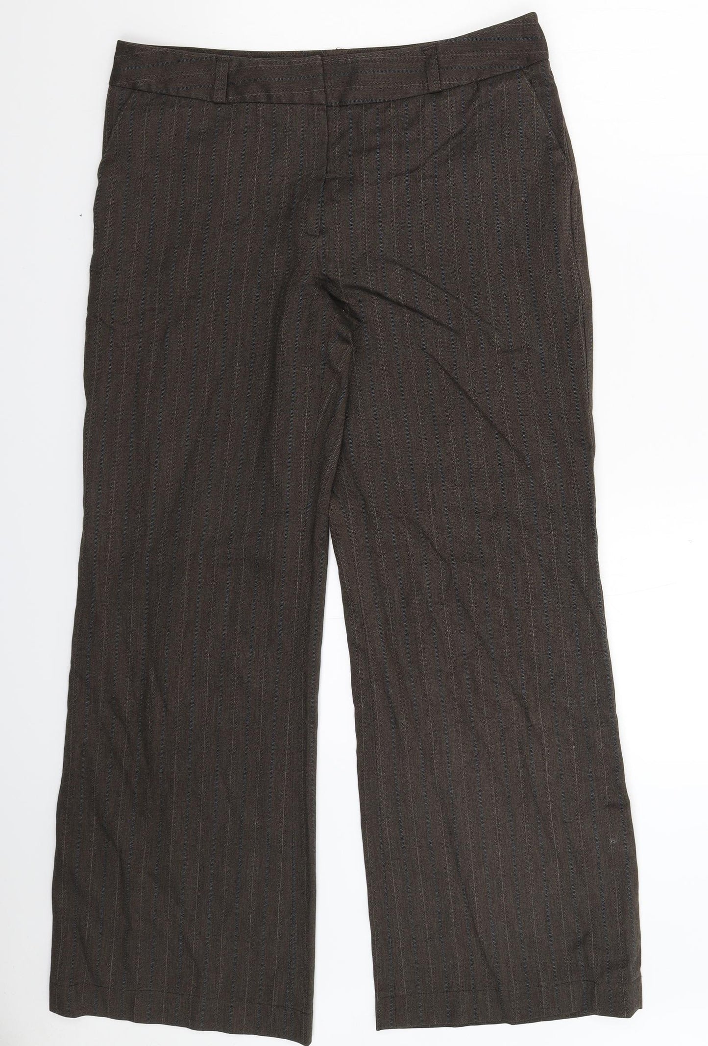 NEXT Womens Grey Striped  Trousers  Size 14 L29 in