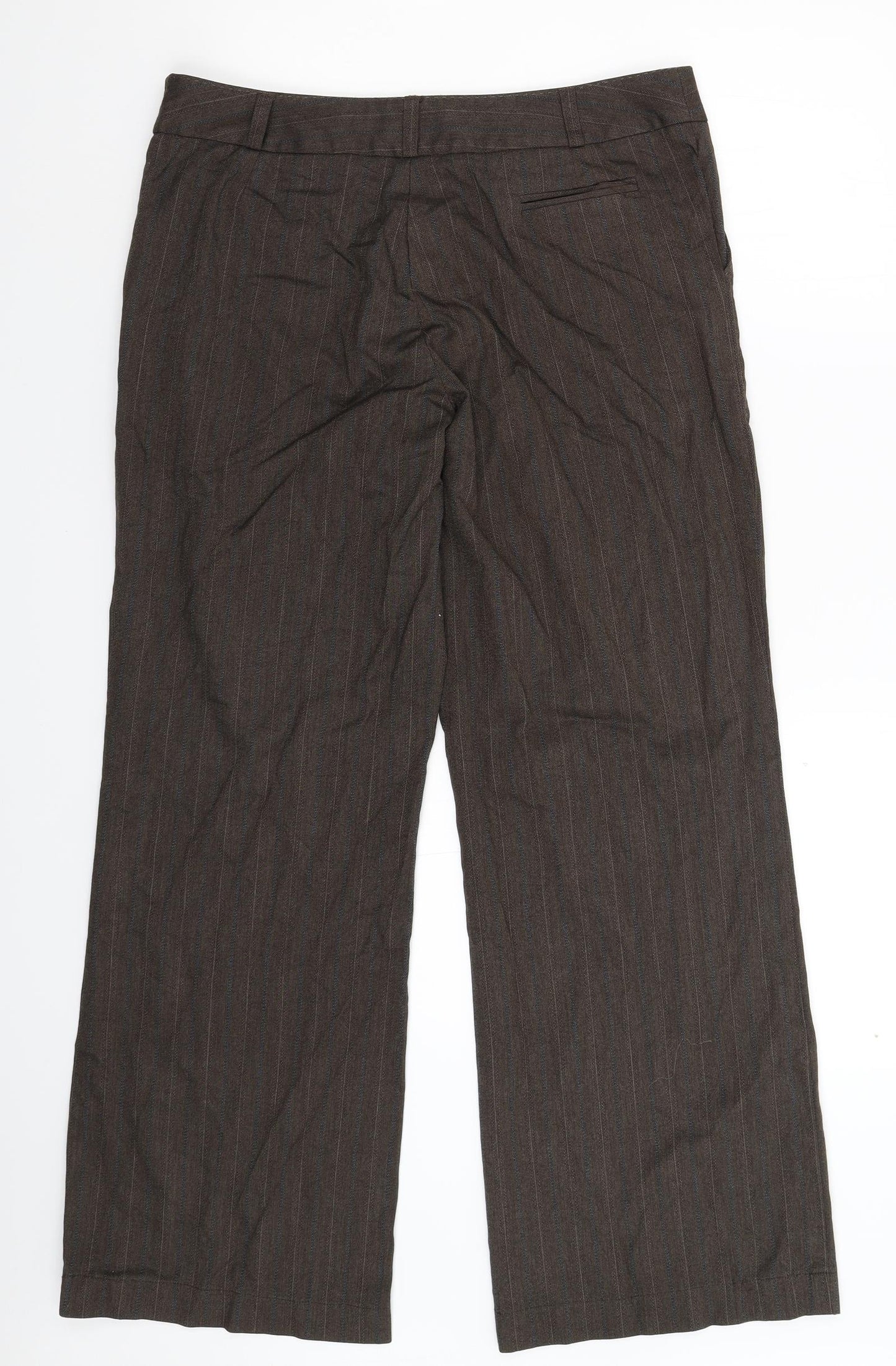 NEXT Womens Grey Striped  Trousers  Size 14 L29 in