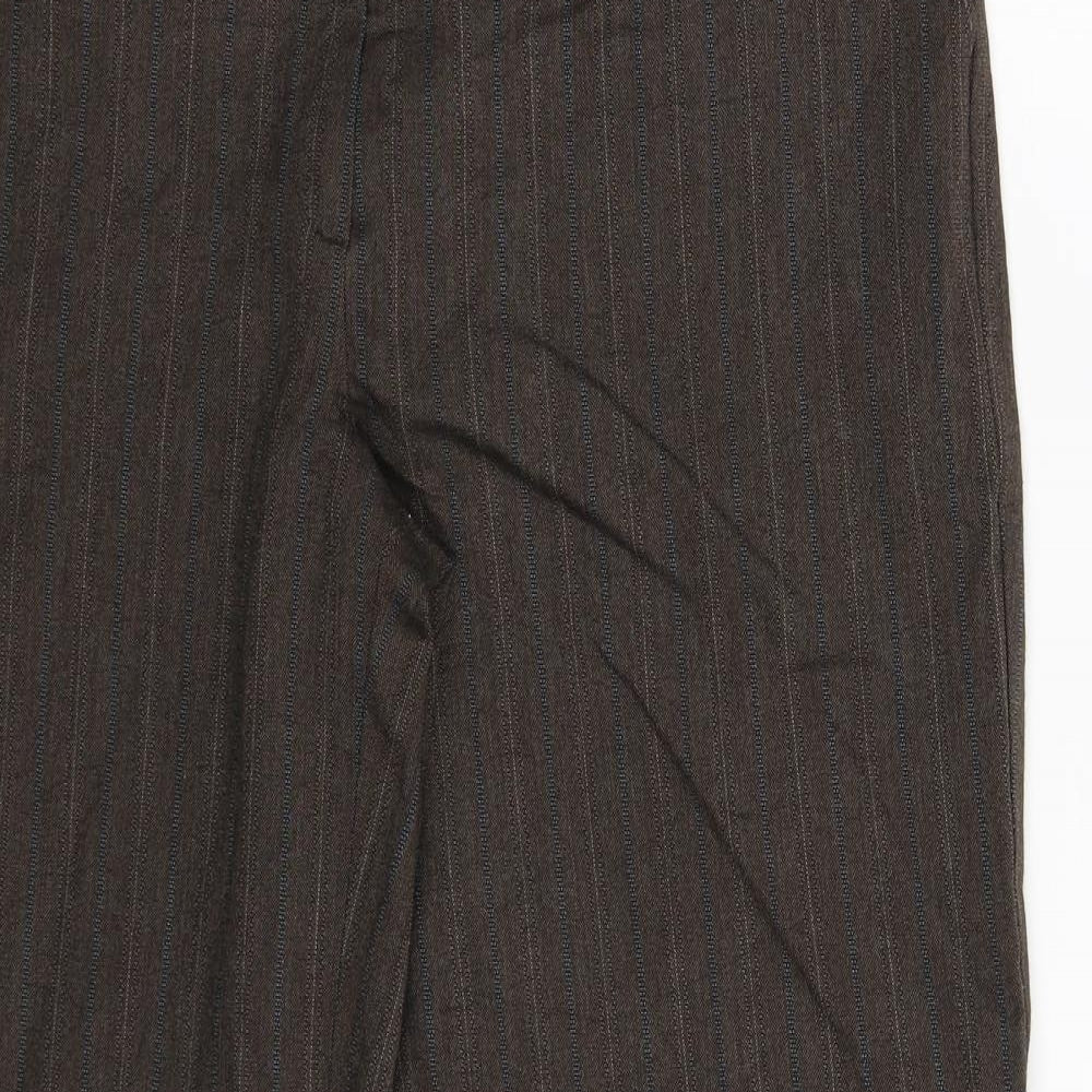 NEXT Womens Grey Striped  Trousers  Size 14 L29 in