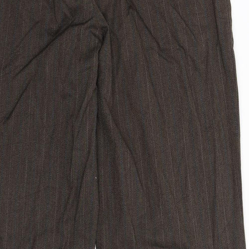 NEXT Womens Grey Striped  Trousers  Size 14 L29 in