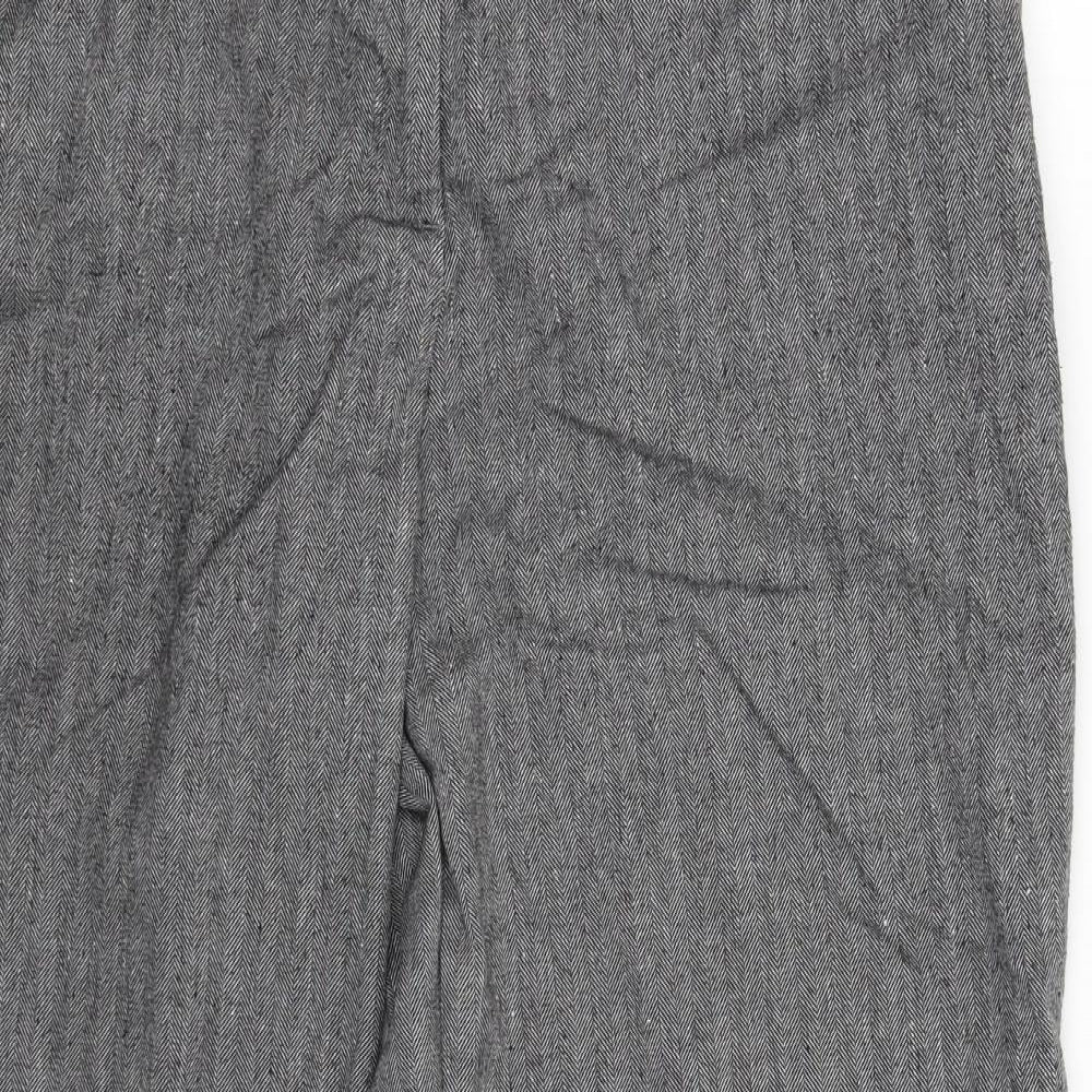 Per Una Womens Grey Herringbone  Trousers  Size 16 L29 in