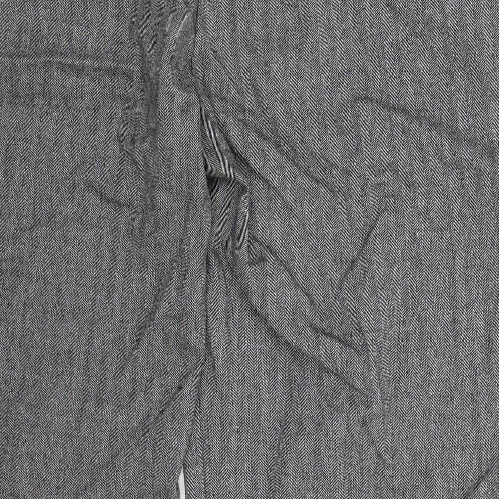 Per Una Womens Grey Herringbone  Trousers  Size 16 L29 in