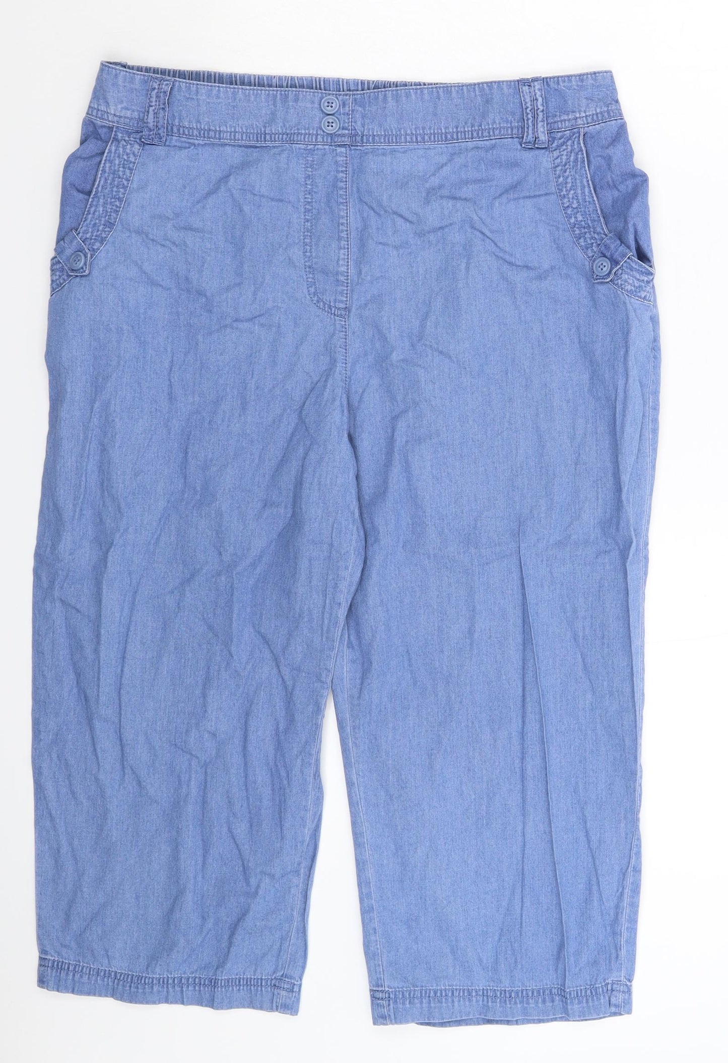 BM Womens Blue  Denim Cropped Jeans Size 16 L20 in